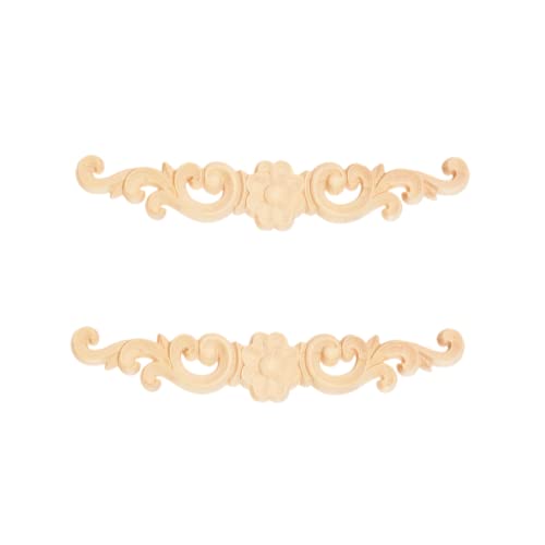 MUXSAM 2pcs 16 * 3cm Holz Skulptur Lang Corner Flourish Applique Blumenmuster Möbel Deko Europäischer Stil von MUXSAM