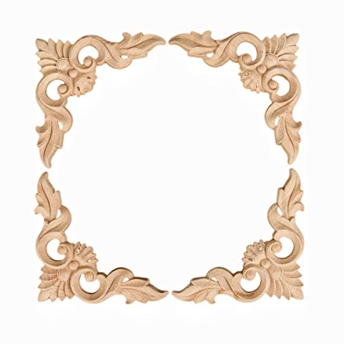 MUXSAM 4 Stück 15 x 15 cm Holz geschnitzte Eck-Onlay-Möbel Heimdekorationen unlackierte Applikation MUXSAM 4 Stück 15 x 15 cm Holz geschnitzte Eck-Onlay-Möbel Heimdekorationen unlackierte Applikation von MUXSAM