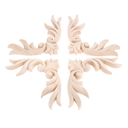 MUXSAM 4 Stück Ornament Wandornamente Holz Applique, Retroschnitzereien Europäische Schnitzereien Holzschnitzereien für Schranktüren Möbeltüren,10x10cm MUXSAM 4 Stück Ornament Wandornamente Holz Applique, Retroschnitzereien Europäische Schnitzereien Holzschnitzereien für Schranktüren Möbeltüren,10x10cm von MUXSAM