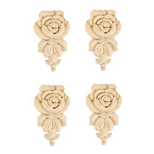 MUXSAM Ecke Holz Ornament Holzornamente Lange Holzschnitzerei Applikation Holzornamente Tür Rose Unpainted Europäischer Stil 4pcs 10 * 6cm MUXSAM Ecke Holz Ornament Holzornamente Lange Holzschnitzerei Applikation Holzornamente Tür Rose Unpainted Europäischer Stil 4pcs 10 * 6cm von MUXSAM