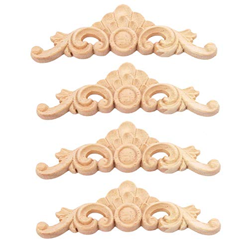 MUXSAM 4pcs 13 * 4cm Holz Skulptur Lang Corner Flourish Applique Blumenmuster Möbel Wohnung Deko Europäischer Stil MUXSAM 4pcs 13 * 4cm Holz Skulptur Lang Corner Flourish Applique Blumenmuster Möbel Wohnung Deko Europäischer Stil von MUXSAM