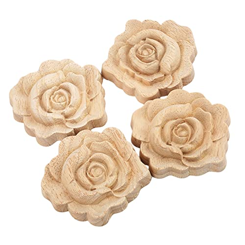 MUXSAM 4pcs 7 * 7cm Holz Skulptur Corner Flourish Onlay Dekoration Tür Rose Unpainted Europäischer Stil MUXSAM 4pcs 7 * 7cm Holz Skulptur Corner Flourish Onlay Dekoration Tür Rose Unpainted Europäischer Stil von MUXSAM