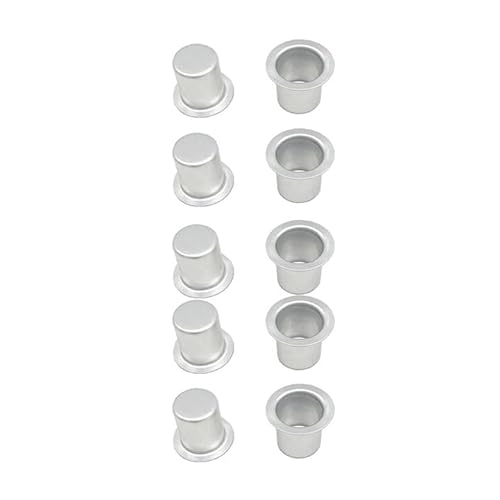 MUXSAM Kerzenhalter für Stabkerzen 10 Stück Metall Klein, Teelichter, Silber Kerzeneinsatz Tafelkerzen, für Baumkerzen,18 * 15mm Innendurchmesser11,8mm，Silbrig von MUXSAM