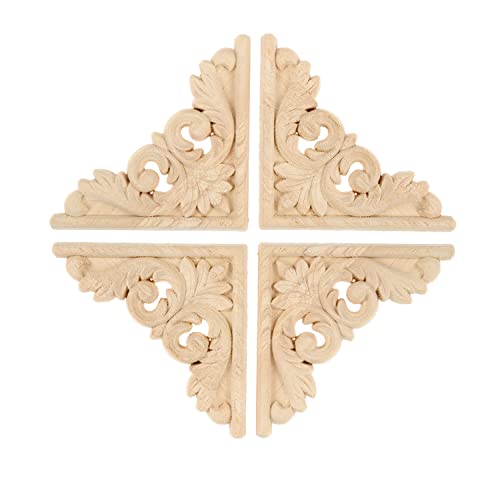 MUXSAM Möbel Wand Unlackiert für Haus Schrank Vintage-Holz-Geschnitzte Ecke Schnörkel Applikationsrahmen Tür Dekor Handwerk 11 * 11cm 4Pcs MUXSAM Möbel Wand Unlackiert für Haus Schrank Vintage-Holz-Geschnitzte Ecke Schnörkel Applikationsrahmen Tür Dekor Handwerk 11 * 11cm 4Pcs von MUXSAM