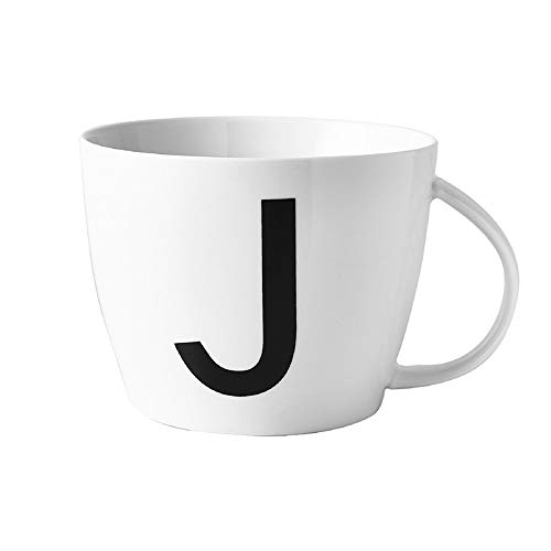 MUXUE Große Kapazität Teetassen Frühstückstasse 800ml, Brief J Hafermilch Tassen, Keramik Teebecher als Geschenke für Freunden und Familien (J) von MUXUE