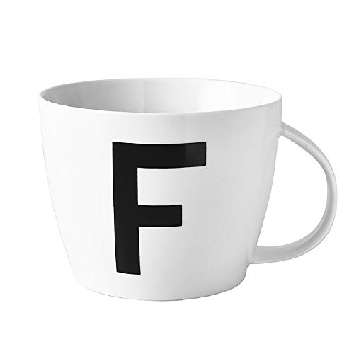 MUXUE Große Kapazität Teetassen Frühstückstasse 800ml, Brief F Hafermilch Tassen, Keramik Teebecher als Geschenke für Freunden und Familien (F) von MUXUE