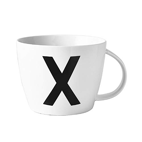 MUXUE Große Kapazität Teetassen Frühstückstasse 800ml, Brief X Hafermilch Tassen, Keramik Teebecher als Geschenke für Freunden und Familien (X) von MUXUE
