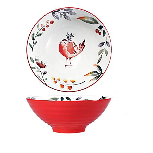 Ramen Schüssel, Großer Vogel Japanischer Schüssel mit Stäbchen 900ml, Vintage Ramen Bowl Salatschüssel, Persönlichkeit Suppenschüssel für Müsli, Udon Nudel, Vorspeise von MUXUE