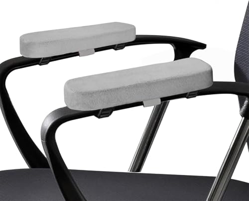 MUYAPAY 2 Stück Armlehnen Polster, Ergonomische Armlehnenschoner, Armlehne mit Memory-Schaum, Weich Armlehnen Pads, für Bürostühle, Gamingstühle, Rollstühle, Campingstühle（Grau） von MUYAPAY
