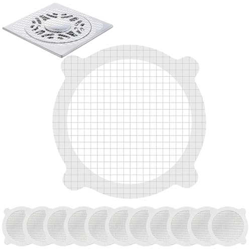 MUYAPAY 30 Stücke Haarsieb Dusche, 10 x 10 cm Einweg Abflusssieb Dusche, Selbstklebend Abflusssieb Dusche Haare, Dusche Haarfänger Sieb Dusche Abfluss Haare für Duschen Badewannen (Runden) von MUYAPAY