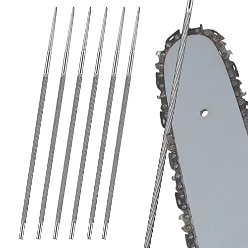 MUYAPAY Rundfeilen für KettensäGen 5,2 mm,6 Stück Kettensägenfeile,3/8 Kettensägenfeile Rundfeile, zum Instandsetzen und Schärfen Sägeketten Rasenmäher Kettensägenkette Schärfwerkzeuge von MUYAPAY
