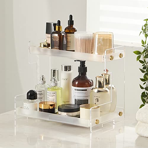 MUYEDRAIN Badezimmer-Organizer, Arbeitsplatte, 2 Etagen, Badezimmer-Theken-Organizer, Küche, Gewürzregal, Kosmetik-Organizer, Aufbewahrungsregal für Badezimmer, Wohnzimmer, Schlafzimmer, Schminktisch von MUYEDRAIN