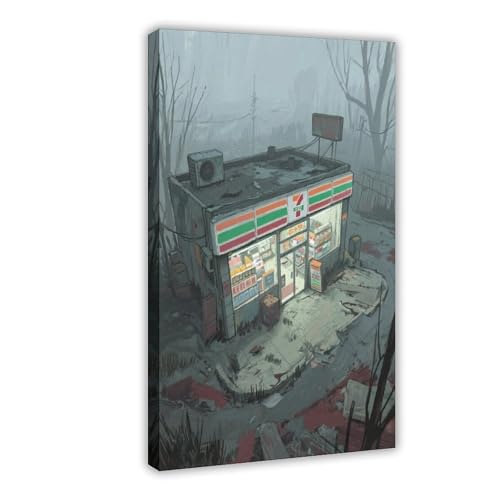 MUYGGAFF Apokalyptisches, düsteres, einöde Convenience Store, Leinwandposter, Schlafzimmer, Dekoration, Landschaft, Büro, Raumdekoration, Geschenk, 50 x 75 cm MUYGGAFF Apokalyptisches, düsteres, einöde Convenience Store, Leinwandposter, Schlafzimmer, Dekoration, Landschaft, Büro, Raumdekoration, Geschenk, 50 x 75 cm von MUYGGAFF