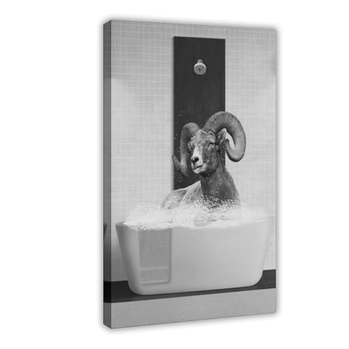 MUYGGAFF Badezimmer-Druck von Schafen in der Badewanne, Leinwand-Poster, Wandkunst, Dekordruck, Bild Gemälde für Wohnzimmer, Schlafzimmer, Dekoration, 20 x 30 cm MUYGGAFF Badezimmer-Druck von Schafen in der Badewanne, Leinwand-Poster, Wandkunst, Dekordruck, Bild Gemälde für Wohnzimmer, Schlafzimmer, Dekoration, 20 x 30 cm von MUYGGAFF