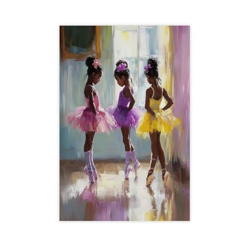MUYGGAFF Leinwand-Poster, Motiv: Schwarze Balletttänzerin, Wandkunst, Dekor, Bild, Gemälde für Wohnzimmer, Schlafzimmer, Dekoration, 20 x 30 cm MUYGGAFF Leinwand-Poster, Motiv: Schwarze Balletttänzerin, Wandkunst, Dekor, Bild, Gemälde für Wohnzimmer, Schlafzimmer, Dekoration, 20 x 30 cm von MUYGGAFF