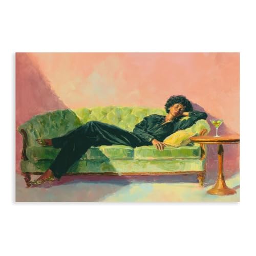 MUYGGAFF Leinwandposter "Frau trinkt Martinis auf dem Sofa, Wandkunst, Dekor, Bild, Gemälde für Wohnzimmer, Schlafzimmer, Dekoration, 60 x 90 cm MUYGGAFF Leinwandposter "Frau trinkt Martinis auf dem Sofa, Wandkunst, Dekor, Bild, Gemälde für Wohnzimmer, Schlafzimmer, Dekoration, 60 x 90 cm von MUYGGAFF
