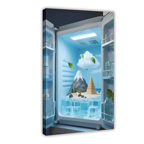 MUYGGAFF Leinwandposter mit abstraktem Eisberg im Kühlschrank, Wandkunst, Dekordruck, Bild für Wohnzimmer, Schlafzimmer, Dekoration, 50 x 75 cm MUYGGAFF Leinwandposter mit abstraktem Eisberg im Kühlschrank, Wandkunst, Dekordruck, Bild für Wohnzimmer, Schlafzimmer, Dekoration, 50 x 75 cm von MUYGGAFF
