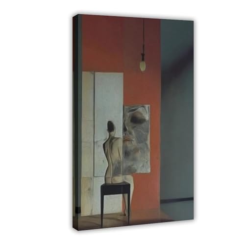 MUYGGAFF Leinwandposter mit surrealem Spiegel-Kannibalismus, Wandkunst, Dekordruck, Gemälde für Wohnzimmer, Schlafzimmer, Dekoration, 20 x 30 cm von MUYGGAFF