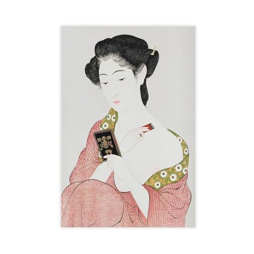 MUYGGAFF Retro-Poster mit japanischem Geisha-Badezimmer-Poster, 3 Stück, Leinwand-Poster, Wandkunst, Dekordruck, Bild Gemälde für Wohnzimmer, Schlafzimmer, Dekoration, 30 x 45 cm von MUYGGAFF