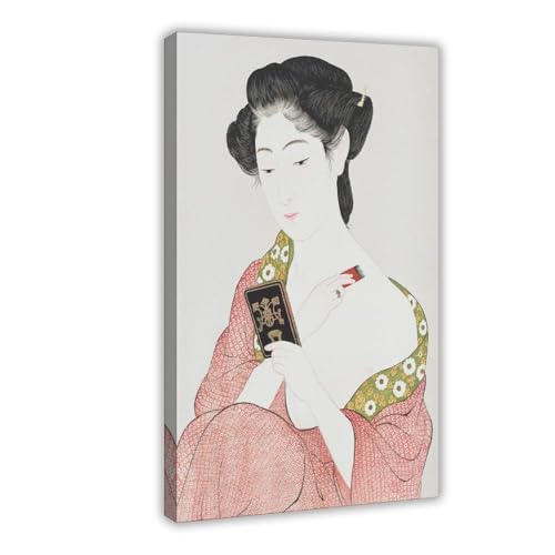 MUYGGAFF Retro-Poster mit japanischem Geisha-Badezimmer-Poster, 3 Stück, Leinwand-Poster, Wandkunst, Dekordruck, Bild Gemälde für Wohnzimmer, Schlafzimmer, Dekoration, 50 x 75 cm von MUYGGAFF