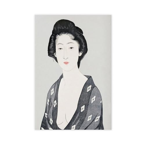 MUYGGAFF Retro-Poster mit japanischem Geisha-Badezimmer-Poster, Wandkunst, Dekordruck, Gemälde für Wohnzimmer, Schlafzimmer, Dekoration, 20 x 30 cm von MUYGGAFF