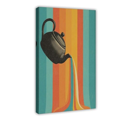 MUYGGAFF Witziger Teekannen-Vintage-Druck, Küchenposter, Leinwandposter, Wandkunst, Dekordruck, Bild, Gemälde für Wohnzimmer, Schlafzimmer, Dekoration, 50 x 75 cm MUYGGAFF Witziger Teekannen-Vintage-Druck, Küchenposter, Leinwandposter, Wandkunst, Dekordruck, Bild, Gemälde für Wohnzimmer, Schlafzimmer, Dekoration, 50 x 75 cm von MUYGGAFF
