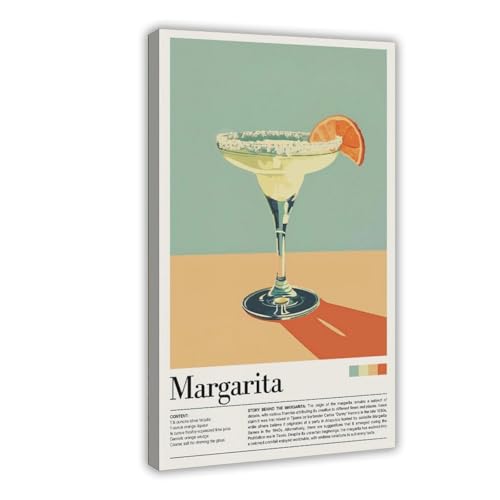 Retro-Cocktail-Poster auf Leinwand, Motiv: Margarita, Schlafzimmer, Dekoration, Landschaft, Büro, Raumdekoration, Geschenk, 30 x 45 cm Retro-Cocktail-Poster auf Leinwand, Motiv: Margarita, Schlafzimmer, Dekoration, Landschaft, Büro, Raumdekoration, Geschenk, 30 x 45 cm von MUYGGAFF