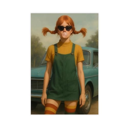 Retro-Poster mit geflochtener Sonnenbrille und einem verspielten Mädchen, das Blasen bläst, Leinwand-Poster, Schlafzimmerdekoration, Landschaft, Büro, Raumdekoration, Geschenk, 40 x 60 cm Retro-Poster mit geflochtener Sonnenbrille und einem verspielten Mädchen, das Blasen bläst, Leinwand-Poster, Schlafzimmerdekoration, Landschaft, Büro, Raumdekoration, Geschenk, 40 x 60 cm von MUYGGAFF