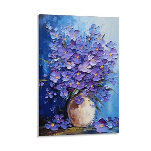 MUYIHANG Kundengebundene Personalisierte Wandgemälde Abstract Purple Vase Decorative Oil Painting Hand-Painted Wall Decor Frame-Abstract Purple Vase Decorative Oil Painting 20x30inch(50x75cm) von MUYIHANG