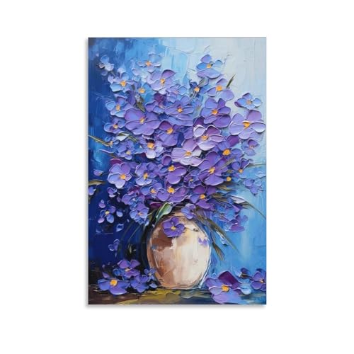 MUYIHANG Kundengebundene Personalisierte Wandgemälde Abstract Purple Vase Decorative Oil Painting Hand-Painted Wall Decor Unframe-Abstract Purple Vase Decorative Oil Painting 08x12inch(20x30cm) von MUYIHANG
