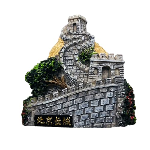 MUYU Craft 3D Great Wall Peking China Kühlschrankmagnet, Reise-Souvenir, Kühlschrank-Magnetaufkleber, handbemalt von MUYU Craft