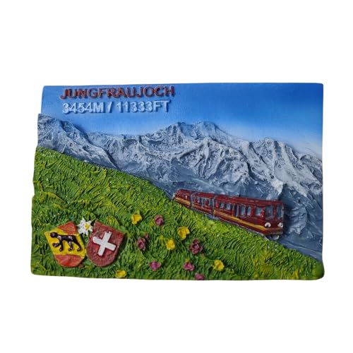 3D Jungfraujoch Alpen Schweiz Kühlschrankmagnet Reise Souvenir Kühlschrank Deko Magnetaufkleber Handbemalt Basteln von MUYU Craft