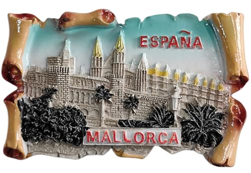 3D Mallorca Spanien Kühlschrankmagnet Reise Souvenir Küche Kühlschrank Dekoration handbemalt Harz Handwerk von MUYU Craft