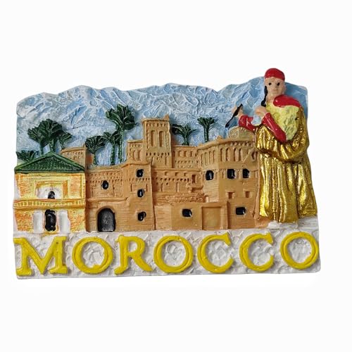 3D Marokko Kühlschrankmagnet Reise Souvenir Kühlschrank Dekoration Magnetischer Aufkleber Handbemalte Bastelsammlung von MUYU Craft