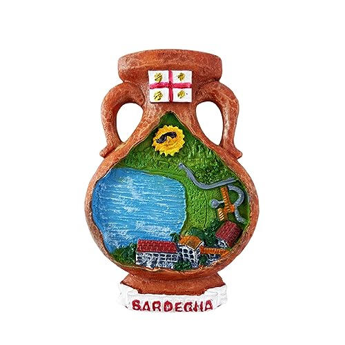 3D Sardegna Italien Kühlschrank Magnet Reise Souvenir Kühlschrank Dekoration Magnetischer Aufkleber Handbemalt Handwerk von MUYU Craft