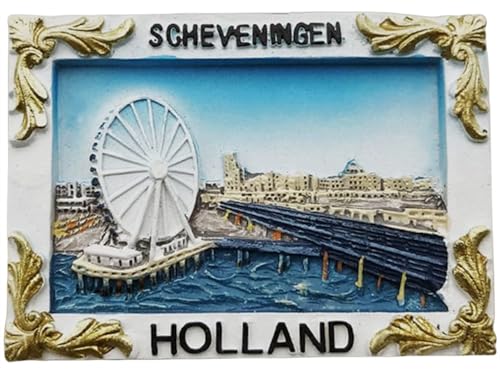 3D Scheveningen Niederlande Kühlschrankmagnet Tourist Souvenir Kühlschrank Dekoration Magnet handbemalt Handwerk von MUYU Craft