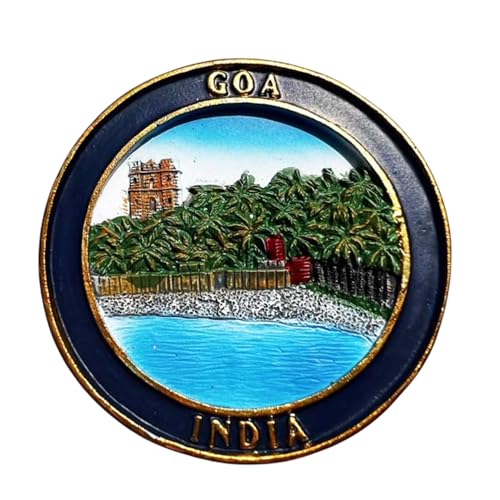 Goa India Kühlschrankmagnet, Reise-Souvenir, Kühlschrankdekoration, Magnetaufkleber, handbemalt, Handwerk von MUYU Craft