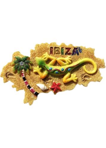 Ibiza Spanien Kühlschrankmagnet, Reise-Souvenir, Geschenk, Kühlschrank, magnetisch, handbemalt von MUYU Craft