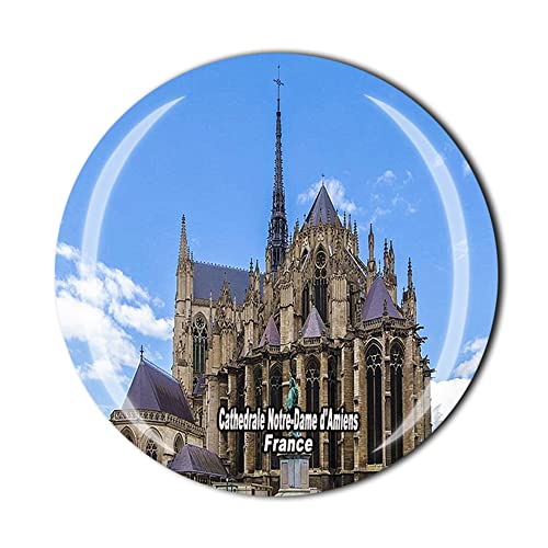 Kathedrale Notre-Dame d'Amiens Frankreich-Kühlschrankmagnet, Reise-Souvenir, Kristall, magnetischer Aufkleber von MUYU Craft