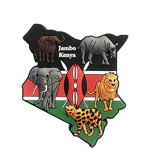 Kenya Kühlschrankmagnet, Reise-Souvenir, Geschenk, Kühlschrank-Dekoration, magnetische Aufkleber-Kollektion von MUYU Craft