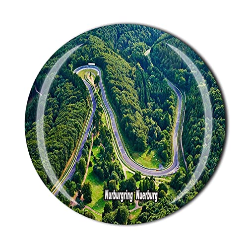 MUYU Craft Nürburgring Nuerburg Deutschland Kühlschrankmagnet Reise Souvenir Geschenk Kristall Kühlschrank Magnet Aufkleber, Nürburg, 1.97x1.97X0.6 '' (5x5X1.5 CM) von MUYU Craft