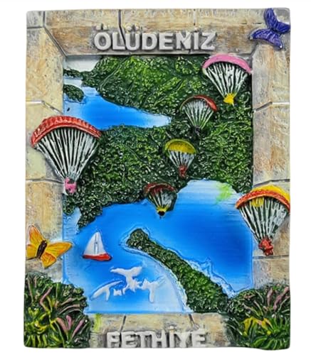 Oludeniz Fethiye Türkei Kühlschrankmagnet Reise Souvenir Küche Kühlschrank Magnet Dekoration handbemalt Handwerk von MUYU Craft