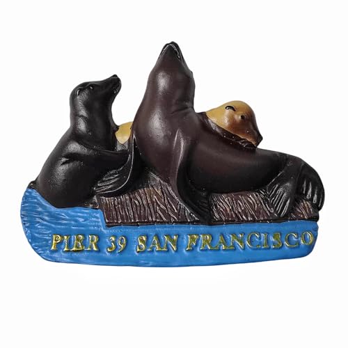 Pier 39 San Francisco California USA Kühlschrankmagnet Reise Souvenir Kühlschrank Dekoration Magnetaufkleber handbemalt Handwerk von MUYU Craft