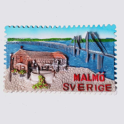 3D-Kühlschrankmagnet, Malmo, Schweden, Souvenir, Geschenk, Heim- und Küchendekoration, Magnet-Aufkleber, Malmo, Schweden Kühlschrank-Magnet-Kollektion von MUYU Magnet