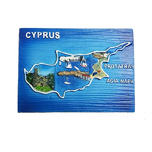 3D-Kühlschrankmagnet, Motiv: Zypern, Reiseaufkleber, Souvenir, Kühlschrankmagnet, Heim- und Küchendekoration von MUYU Magnet