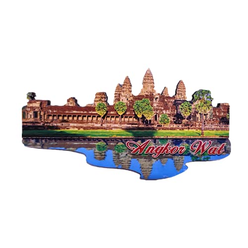 3D-Kühlschrankmagnet Angkor Wat Kambodscha, Souvenir, Geschenk, Holzbastel-Kollektion von MUYU Magnet