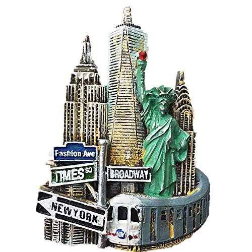 3D New York USA Kühlschrankmagnet Souvenir, Heim & Küche Dekoration New York USA Kühlschrankmagnet Reise Souvenir Geschenk von MUYU Magnet