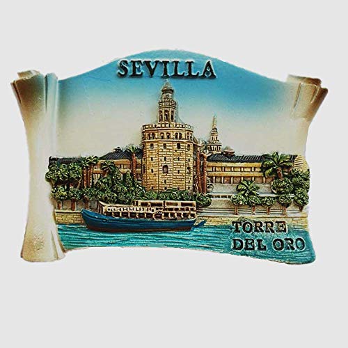 3D Sevilla Spanien Kühlschrankmagnet Torre del Oro Stil Reise Souvenir Geschenk Home & Küche Dekoration Magnetaufkleber Spanien Kühlschrank Magnet Kollektion von MUYU Magnet