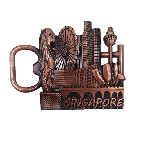 3D-Singapur-Kühlschrankmagnet, Flaschenöffner, Reise-Souvenir, Geschenk-Kollektion, Heim, Küche, Kühlschrankdekoration, Metall-Magnetaufkleber von MUYU Magnet
