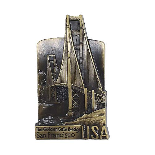 Golden Gate Bridge San Francisco USA Metall 3D-Kühlschrankmagnet Reise-Souvenir Geschenkkollektion Heim- und Küchendekoration Magnetaufkleber Amerika Kühlschrankmagnet von MUYU Magnet